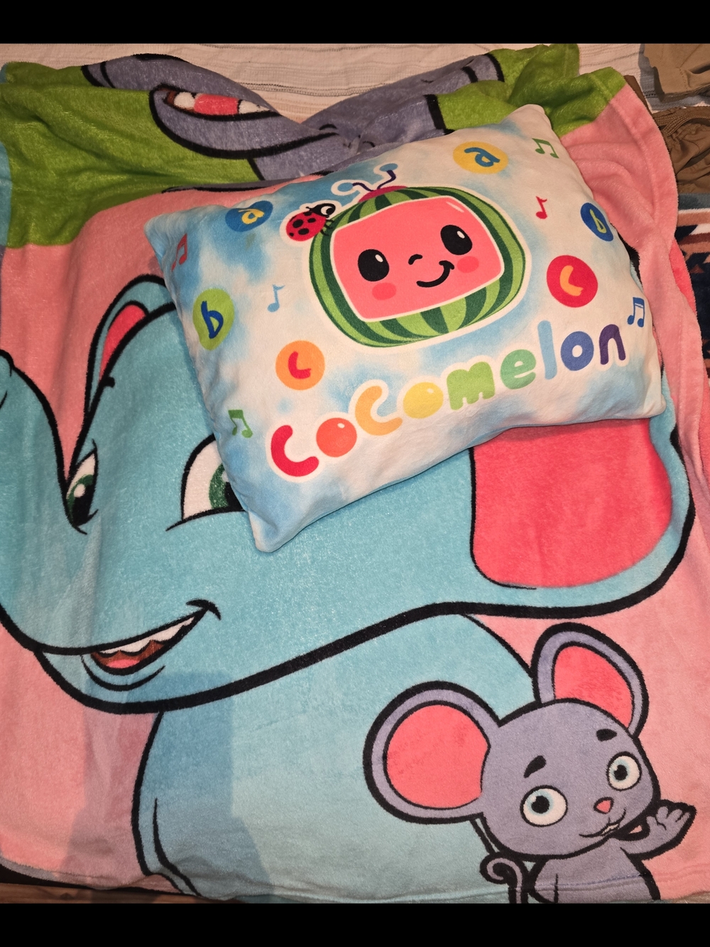 CoComelon Plush Kids Pillow - Colorful Blue & Pink